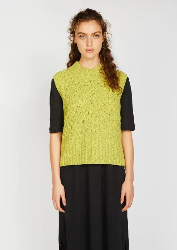 IrelandsEye Trellis Cropped Vest | Chartreuse