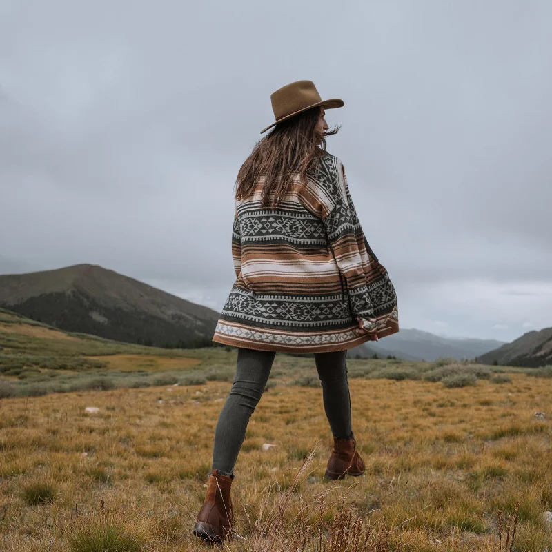 Brown Serape Belted Cardigan