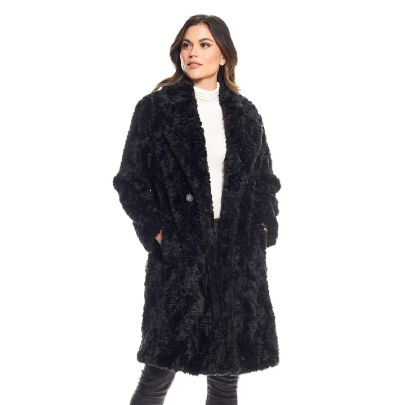 Fabulous Fur Persian Faux-Fur Stroller Coat in Black - 14745-BK