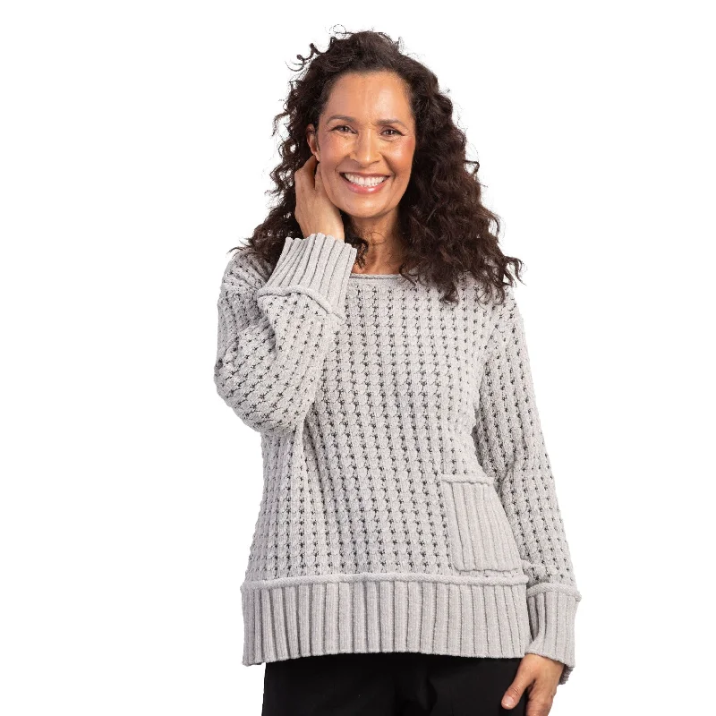 Habitat Aspen Chenille Tweedy Pocket Pullover in Mirage - 87735-MRG - Sizes S & M