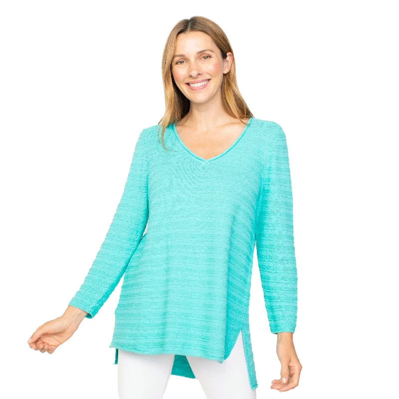 Habitat Sea Purl Stripe Pullover in Seaglass - 80115-SEA