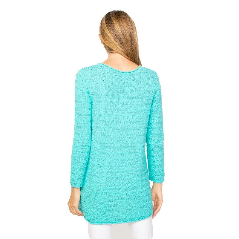 Habitat Sea Purl Stripe Pullover in Seaglass - 80115-SEA