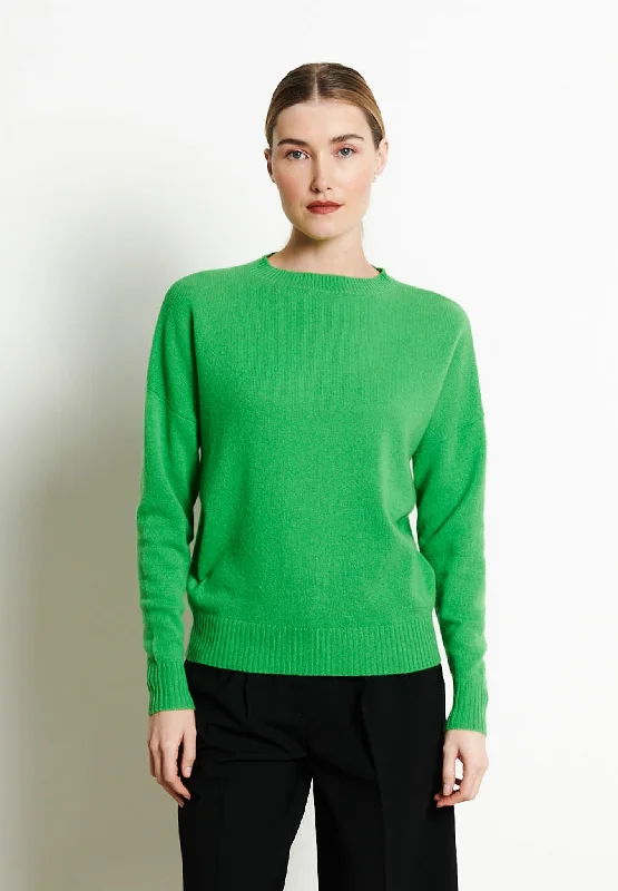 RIA 2 Pull col rond oversize en cachemire vert pomme