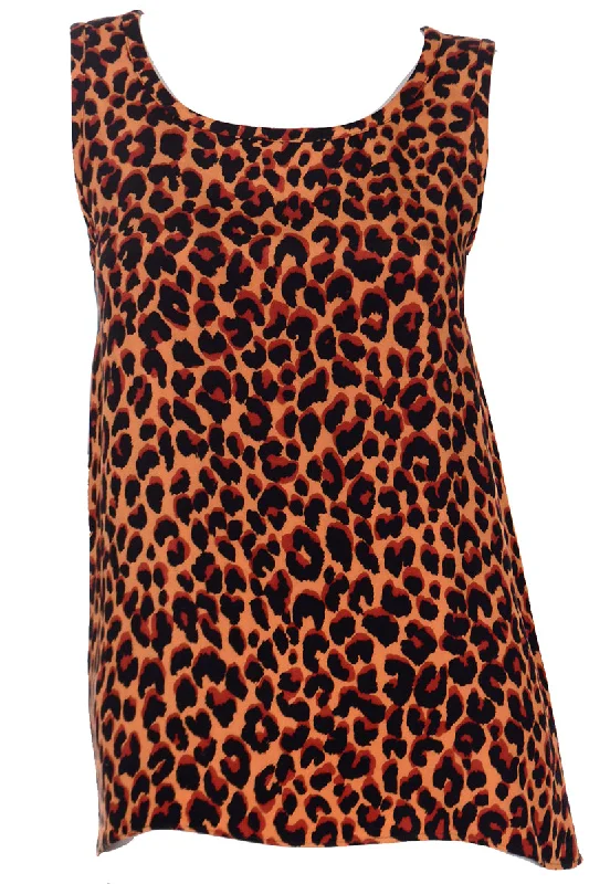 1989 Yves Saint Laurent Leopard Print Sleeveless Top