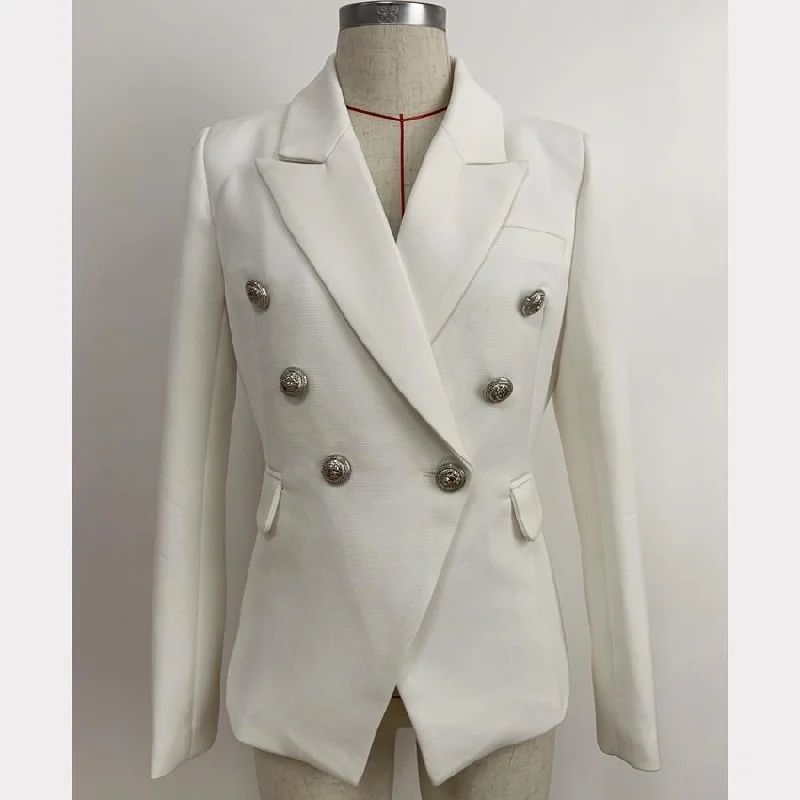 White Party Blazer Women - Casual - Plain-Solid