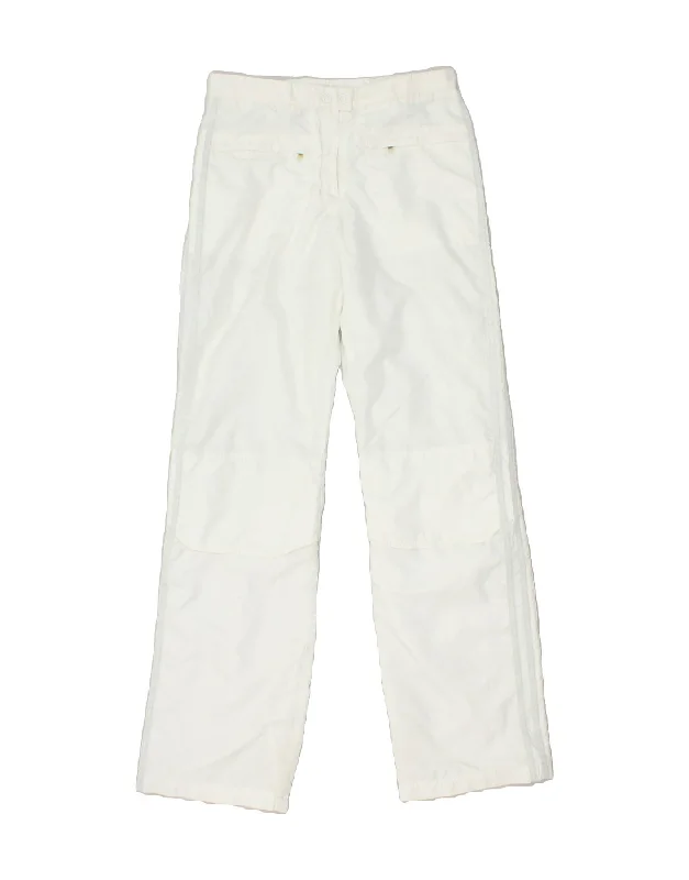 ADIDAS Womens Clima Proof Tracksuit Trousers UK 8 Small  White Polyester