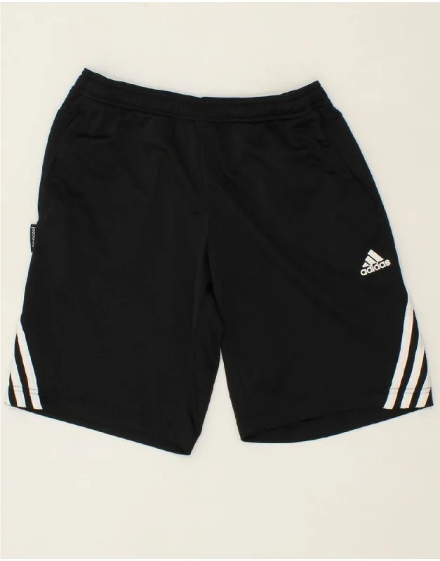 ADIDAS Womens Graphic Sport Shorts UK 14 Medium Black Polyester