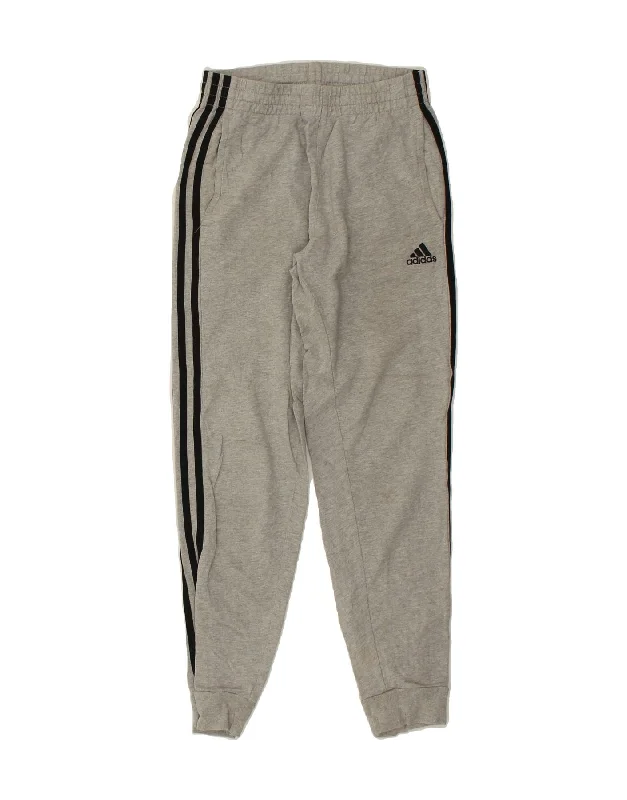 ADIDAS Womens Tracksuit Trousers Joggers UK 10/12 Medium Grey Cotton