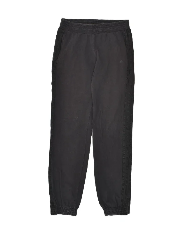 ADIDAS Womens Tracksuit Trousers Joggers UK 12 Medium Black Cotton