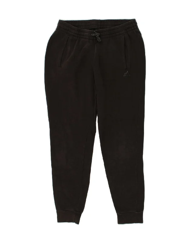 ADIDAS Womens Tracksuit Trousers Joggers UK 8/10 Small Black Cotton