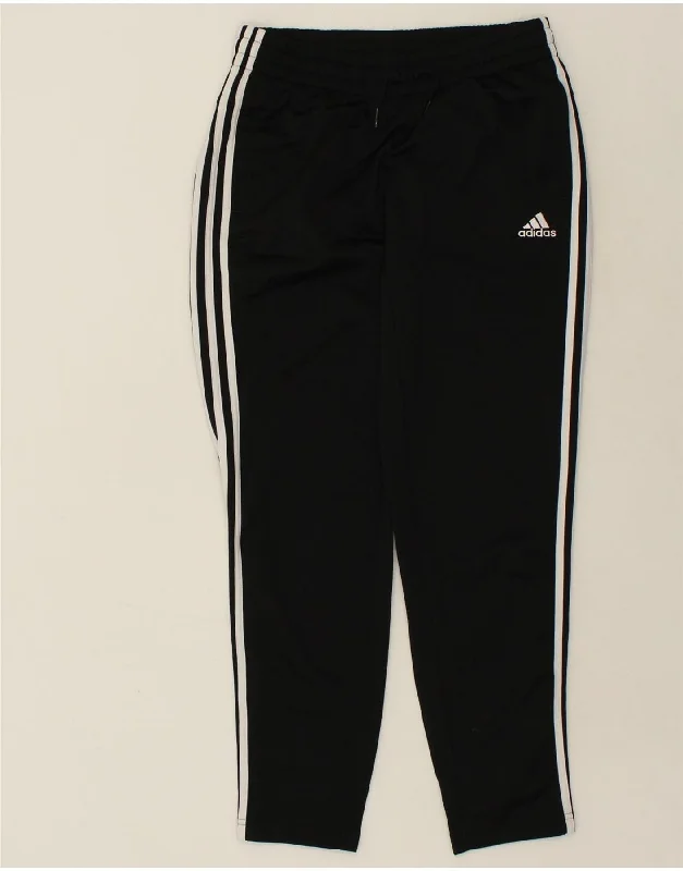 ADIDAS Womens Tracksuit Trousers UK 12 Medium Black Polyester