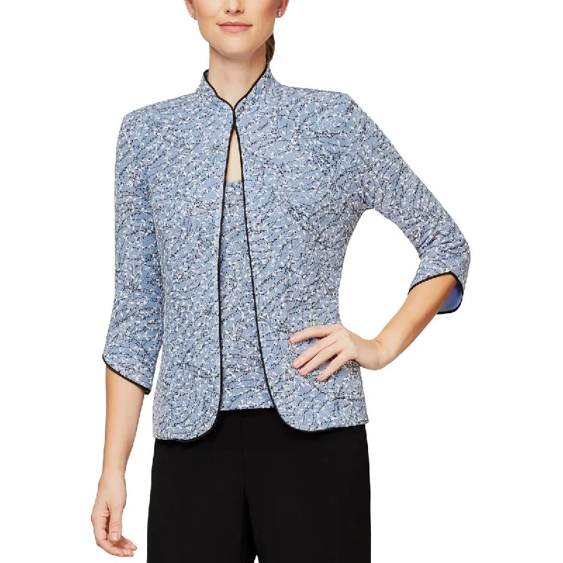 Alex Evenings Womens Petites Textured Glitter Jacket