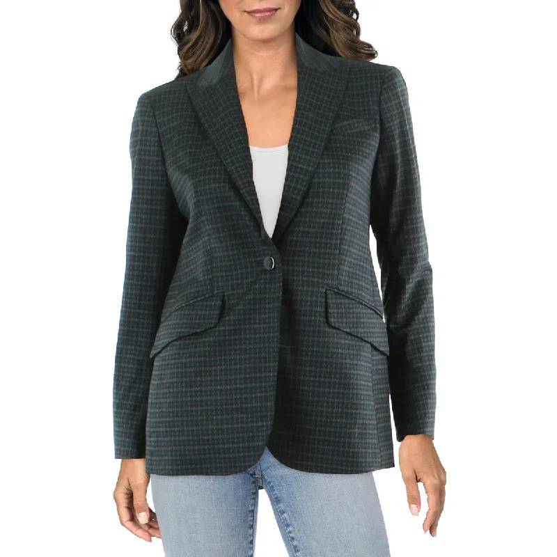 Anne Klein Womens Printed Suit Separate One-Button Blazer