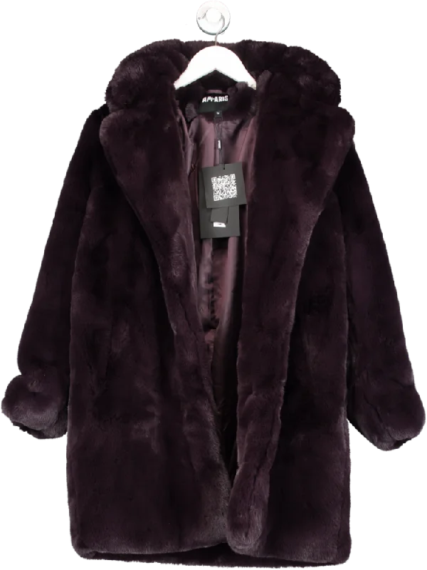 Apparis Purple Faux Fur Coat UK M