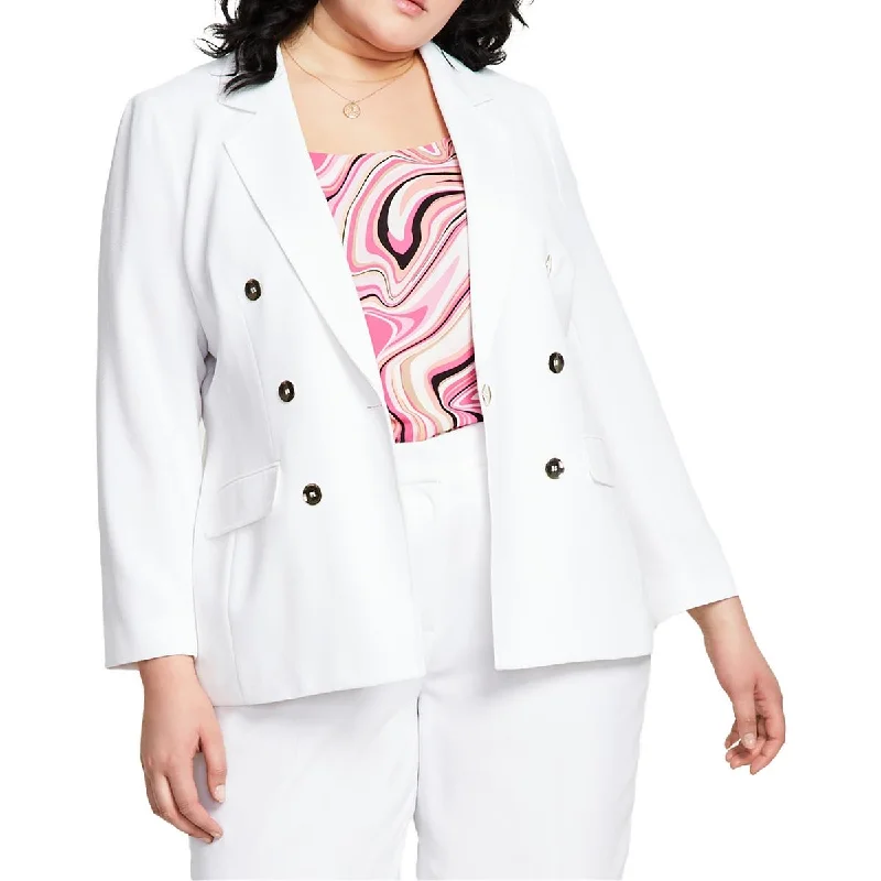 Bar III Womens Plus Textured  One-Button Blazer