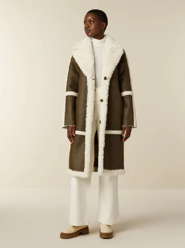 Beaumont Kikie Lamy Coat - Khaki