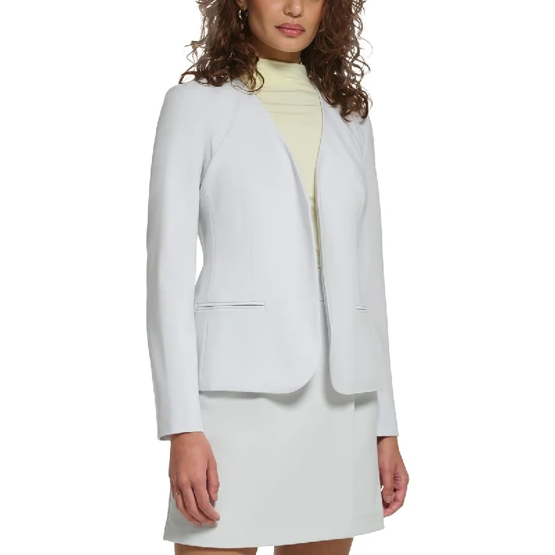 Calvin Klein Womens Petites Open Front Suit Separate Collarless Blazer