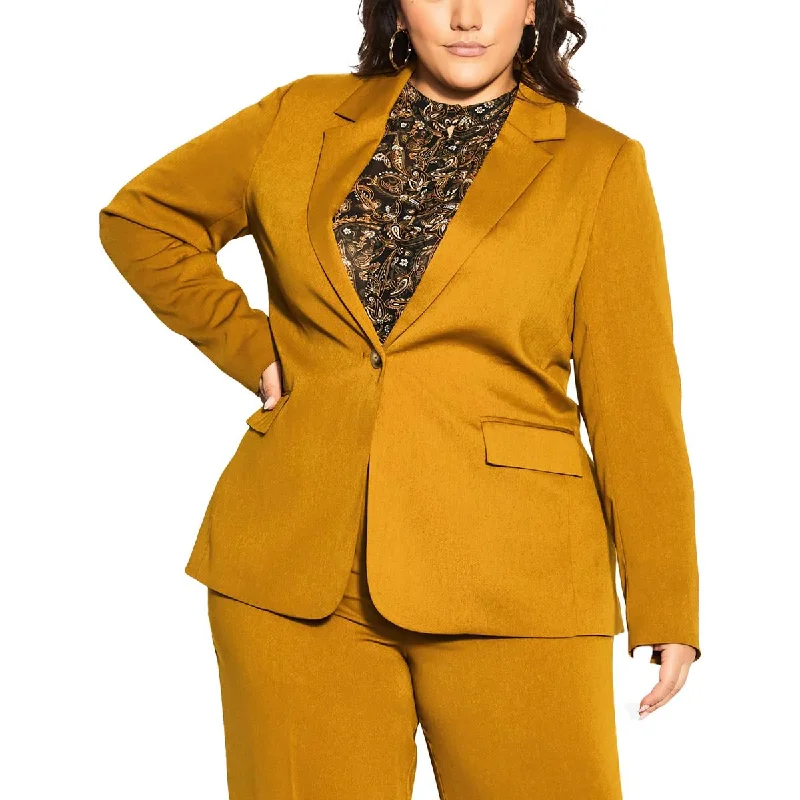 City Chic Womens Plus  One-Button Blazer