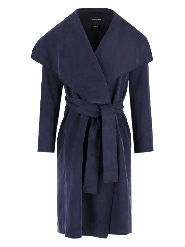 wrap-front belted coat