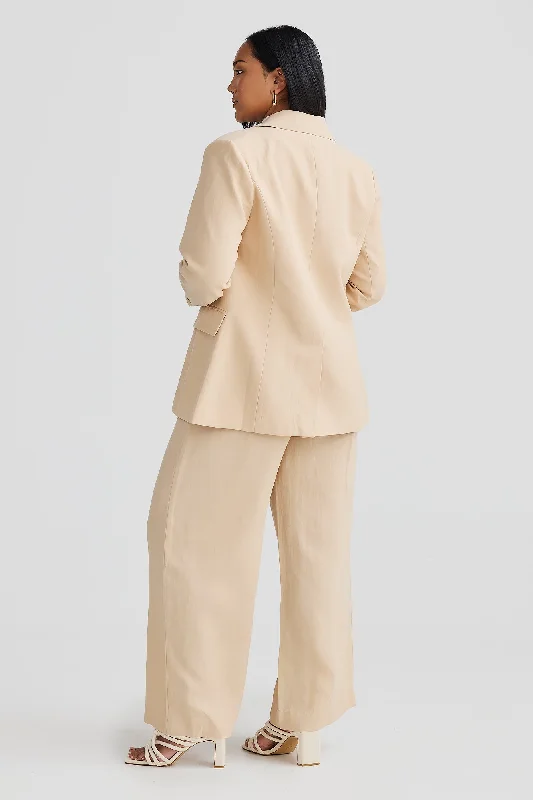 Core Linen Tailored Blazer - Macadamia