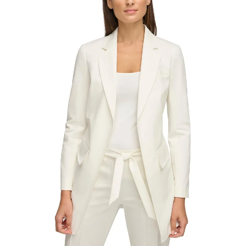 Donna Karan Womens Notch Lapel Lon-Line One-Button Blazer