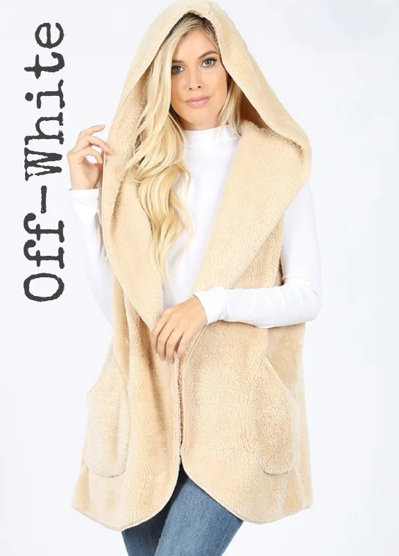 Hooded Plush Sherpa Cardigans