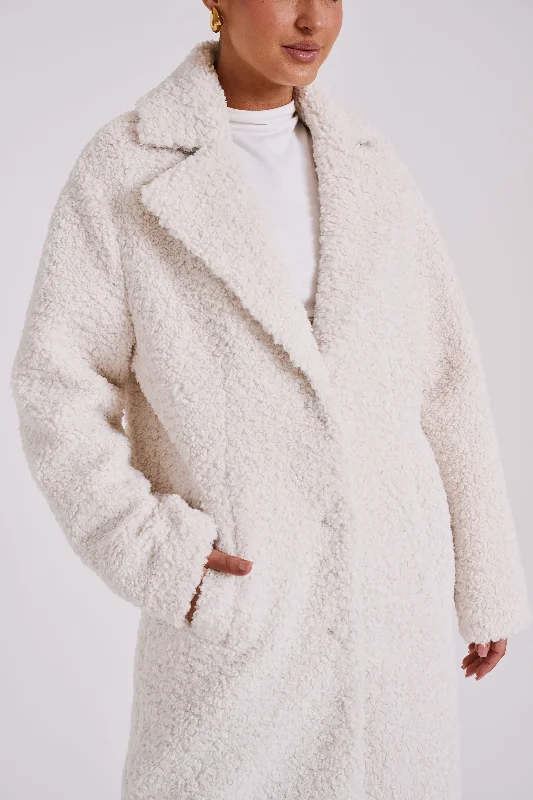 Izzy Boucle Coat - Cream