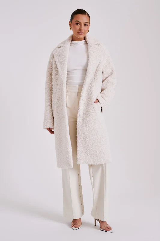 Izzy Boucle Coat - Cream