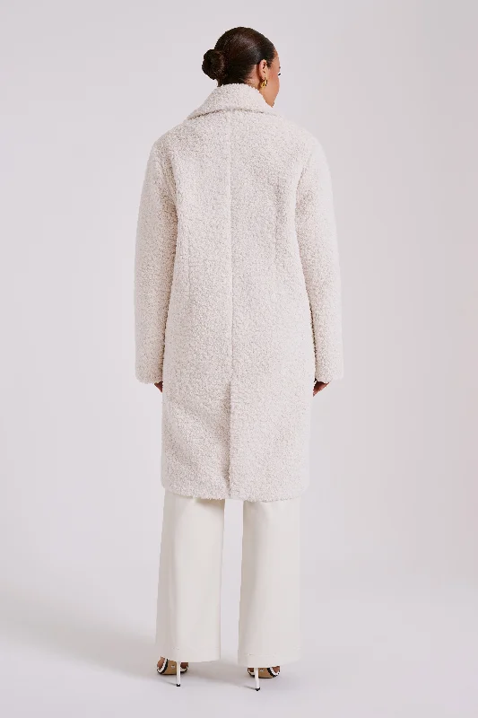 Izzy Boucle Coat - Cream