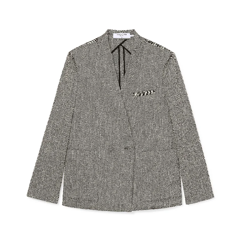 Janette Jacket - Cotton Tweed :: Black/Ivory