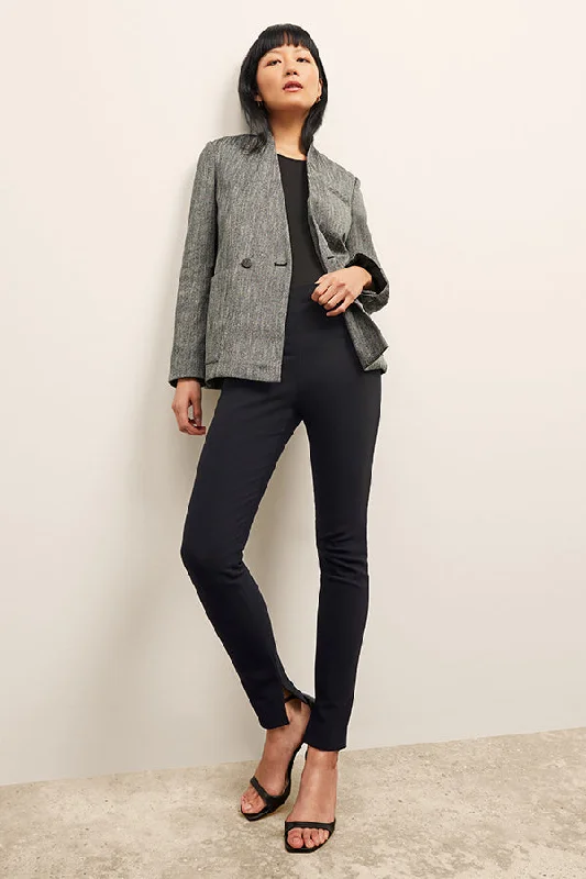 Janette Jacket - Cotton Tweed :: Black/Ivory