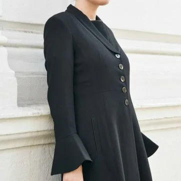 Jewel Tailored Wool Crepe Frock Coat