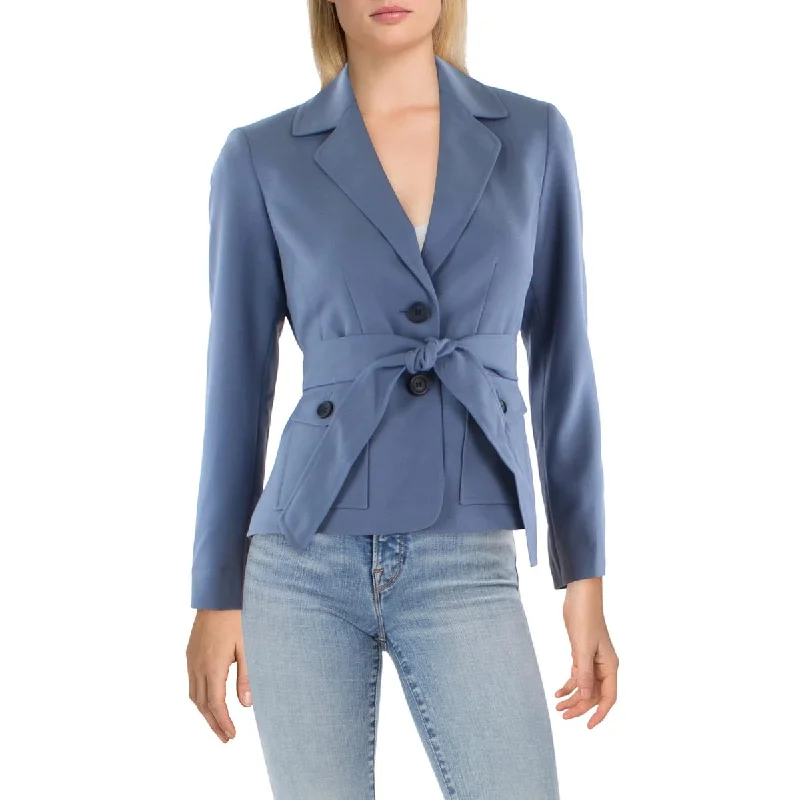 Le Suit Womens Petites Woven Notch Collar Two-Button Blazer