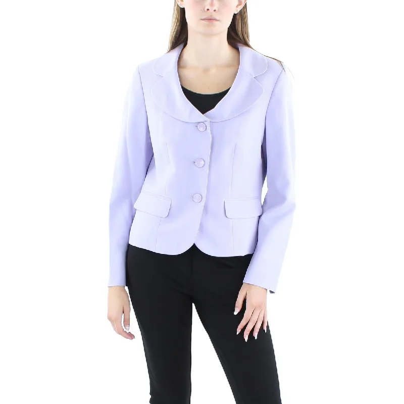 Le Suit Womens Solid  Double-Breasted Blazer