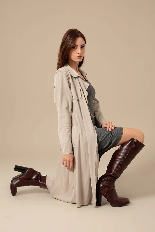 Lightweight Suede Jacket With Belt - Kady