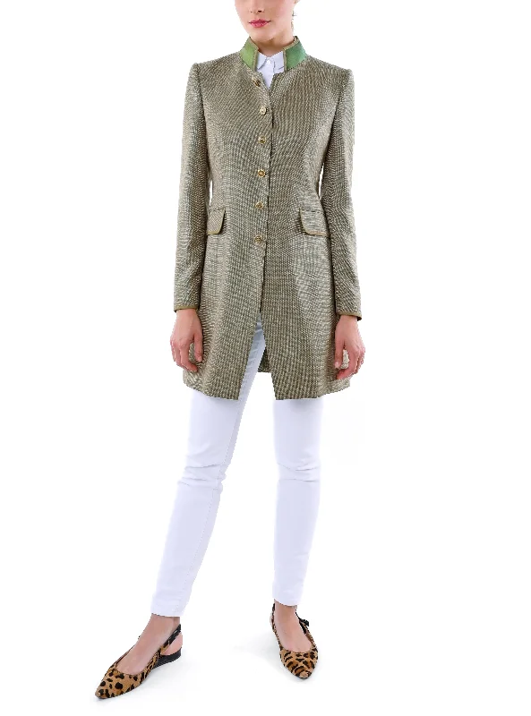 Long blazer from bronze coloured silk-linen