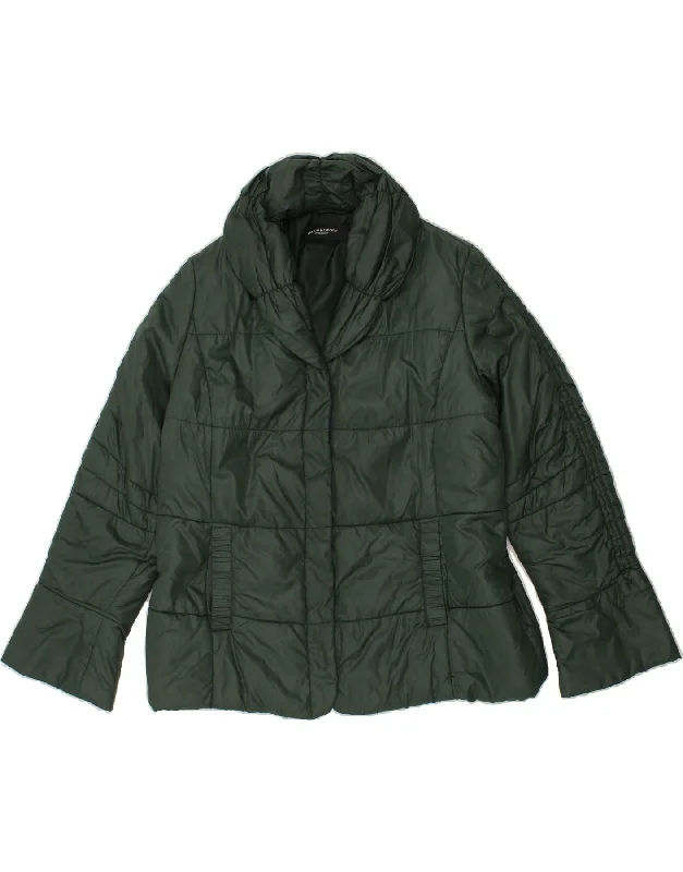 MARINA RINALDI Womens Padded Jacket Size 25 Large Green Polyamide