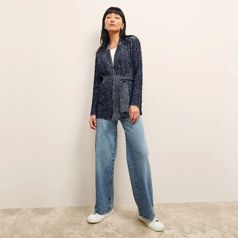 Merritt Jardigan - Ribbed Jardigan Knit :: Navy/Ivory