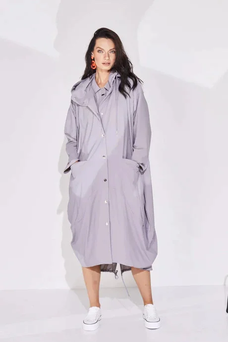 Naya Mink Hooded Mac Coat/Tulip Hemline