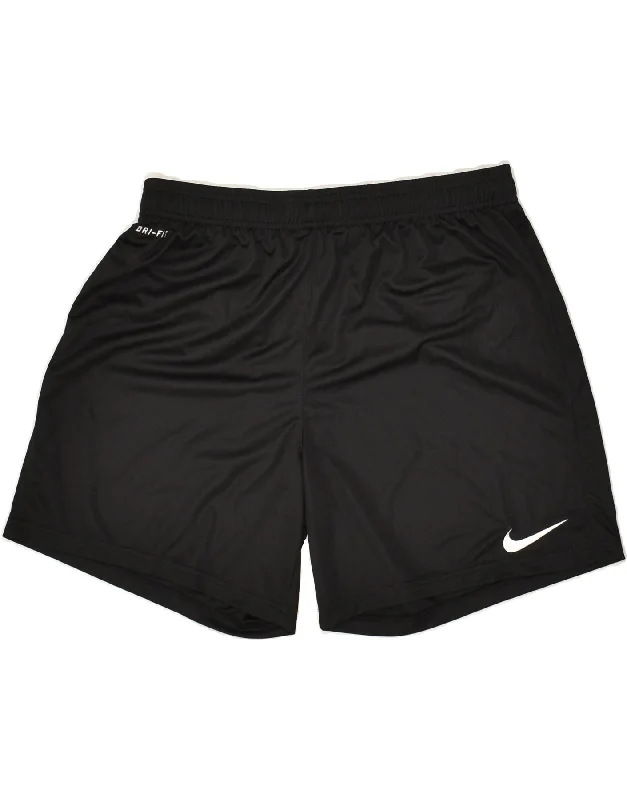 NIKE Womens Dri Fit Sport Shorts UK 14 Large Black Polyester