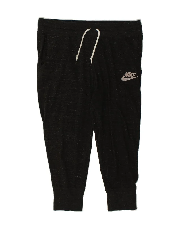 NIKE Womens Tracksuit Trousers Joggers UK 18 XL Black Flecked Cotton