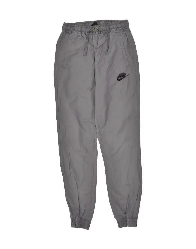 NIKE Womens Tracksuit Trousers Joggers UK 8 Small Grey Cotton