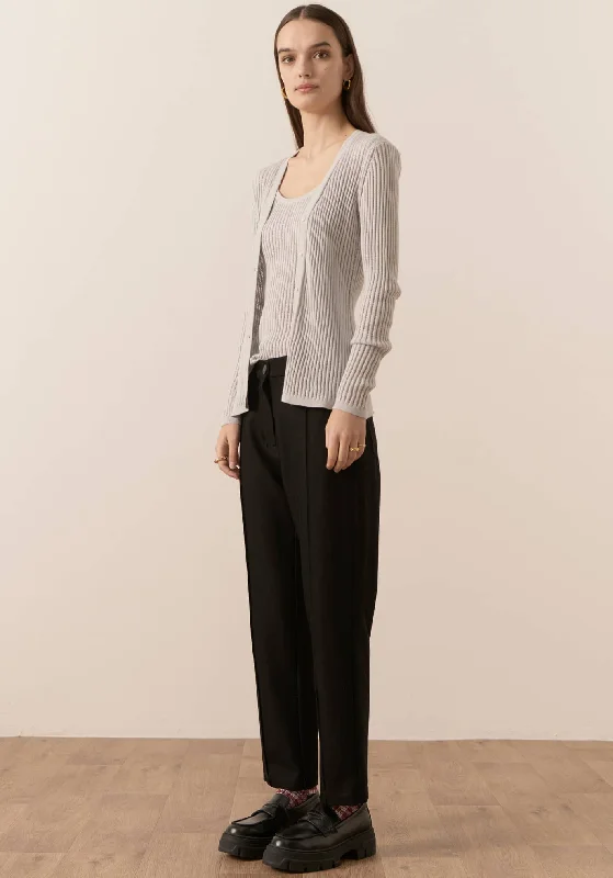 POL Nucleus Pointelle Cardigan -Cloud