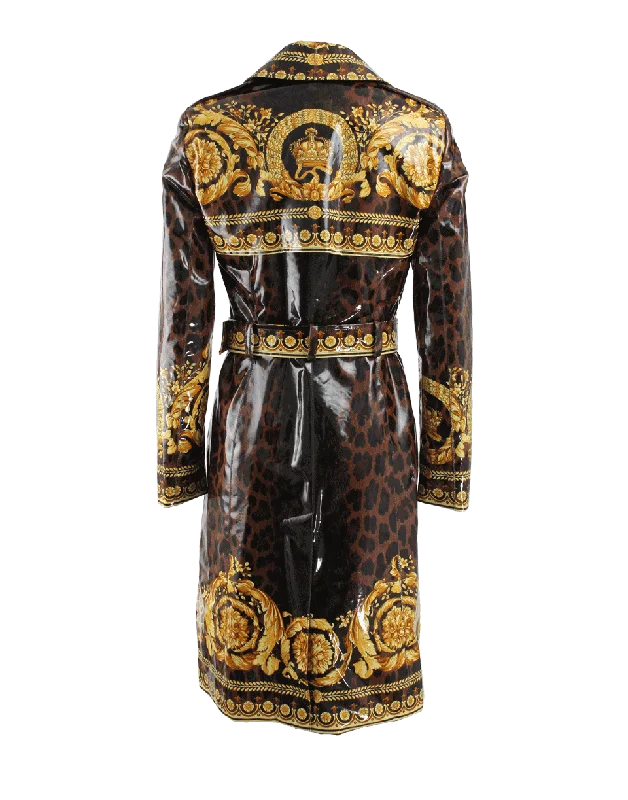 Printed Belted Trench Coat