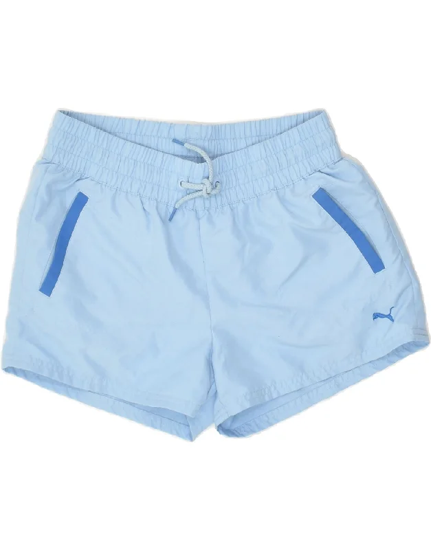 PUMA Womens Sport Shorts UK 8 Small Blue Polyester