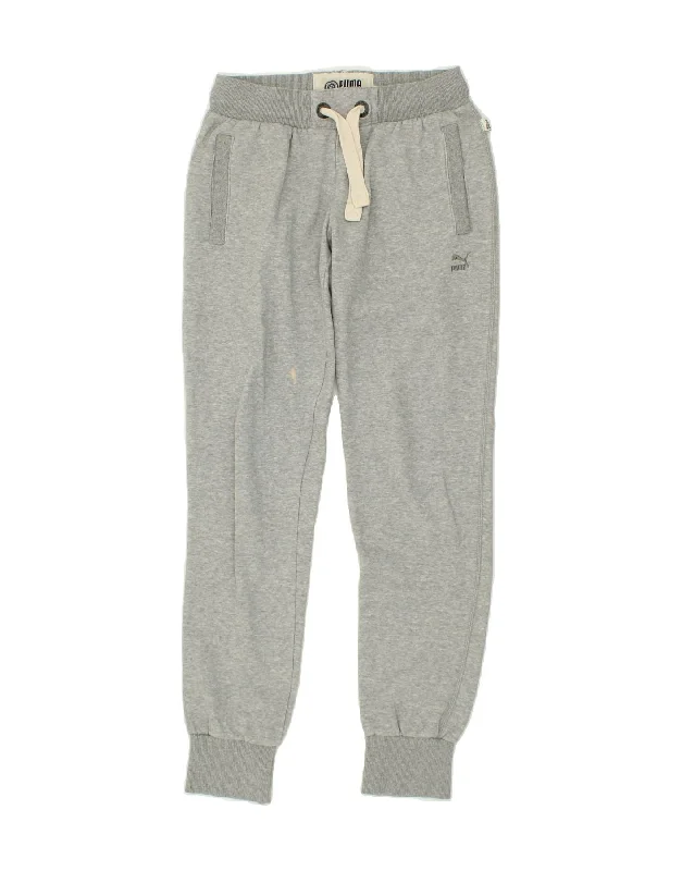 PUMA Womens Tracksuit Trousers Joggers UK 12 Medium Grey Cotton