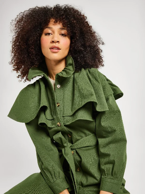 Renata Trench in Olive