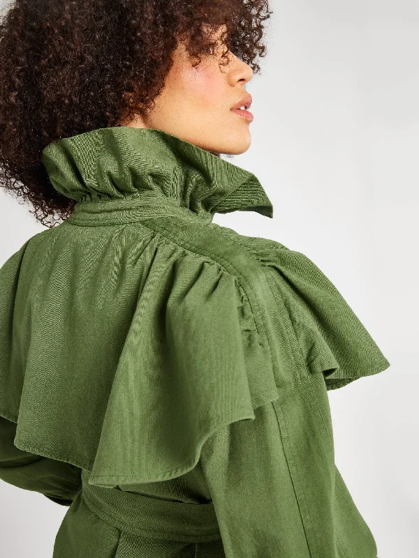 Renata Trench in Olive