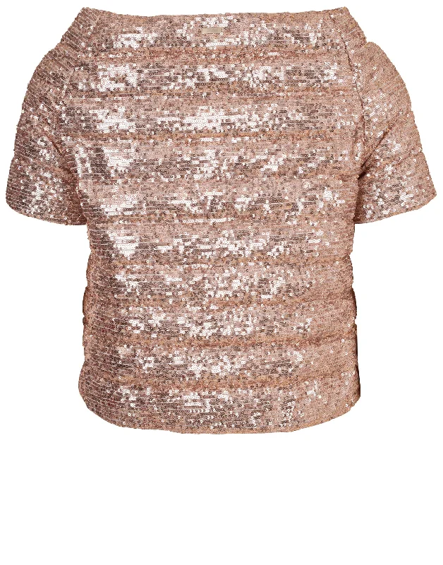 Rose Gold Sequin Cap Sleeve Jacket