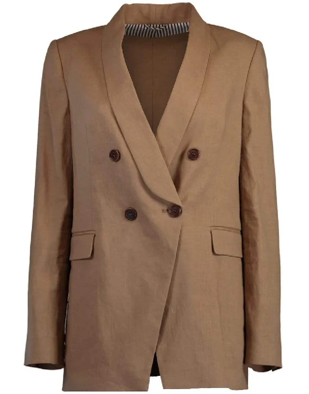 Shawl Collar Double Breasted Blazer